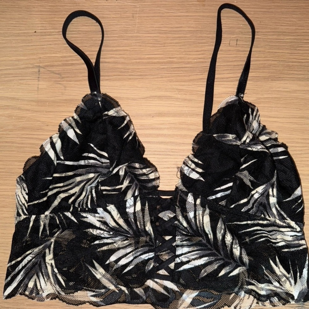 Black and White Lace Bralette